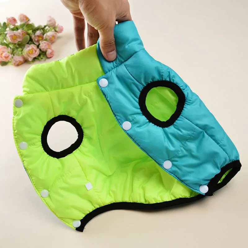 Ropa para perros de doble cara, chaqueta acolchada con cuello levantado para invierno, disfraz para cachorros, abrigo para gatos, perro salchicha, ropa para perros pequeños - imagen 3