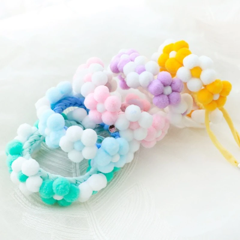 Lindo collar con pompón para mascotas: bufanda de punto suave para perros pequeños como Yorkie, Chihuahua y gatos, accesorio ajustable para cachorros y gatitos - imagen 5