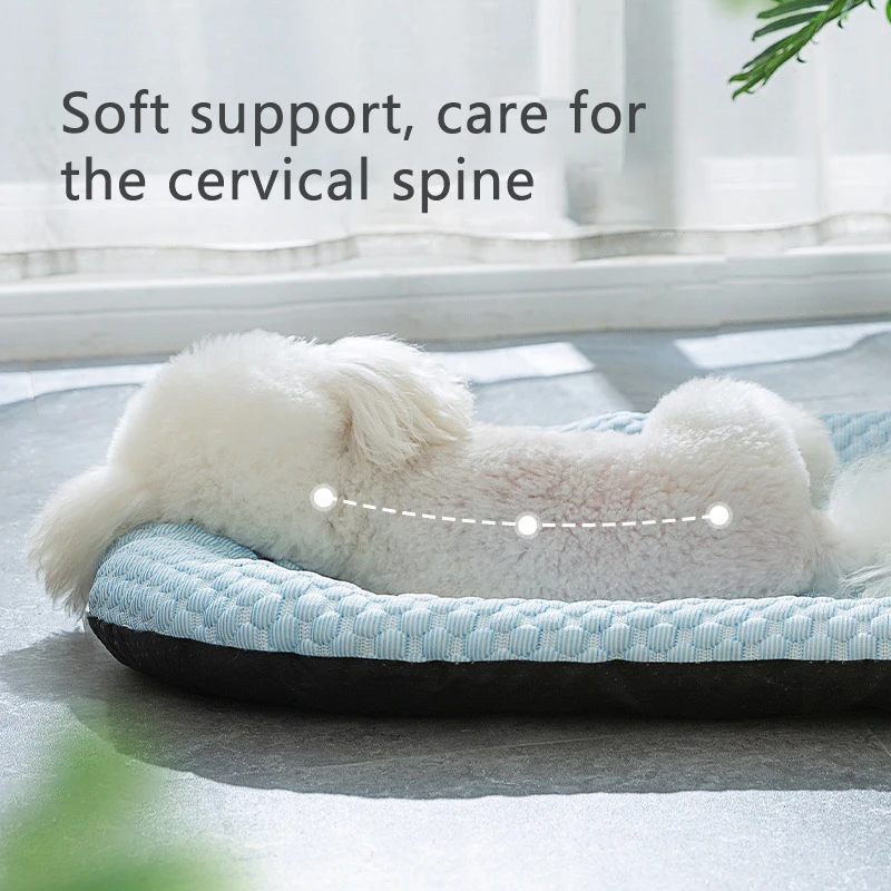 Estera refrescante de verano para perros pequeños y medianos, estera para cachorros de forma ovalada, estera para dormir extraíble y transpirable, accesorios para perros - imagen 5