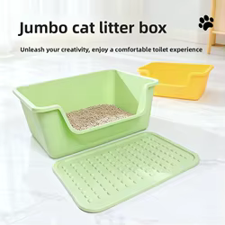 Caja de arena para gatos semicerrada gran capacidad antisalpicaduras