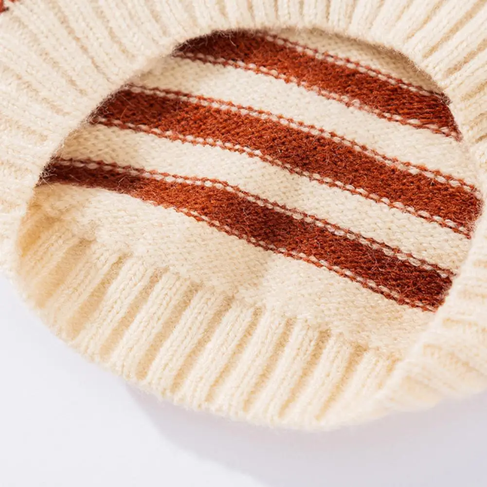 Suéter a rayas para perros, Jersey de punto con bonito diseño de oso, ropa elástica cálida para cachorros de invierno para perros pequeños, gatos, Bulldog Francés - imagen 3