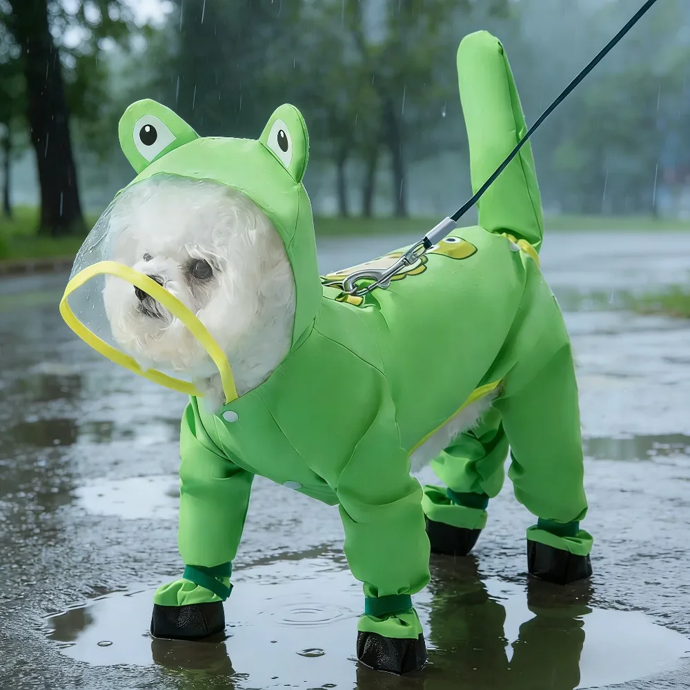 Impermeable para perros con capucha reflectante – Chaqueta dinosaurio - imagen 3