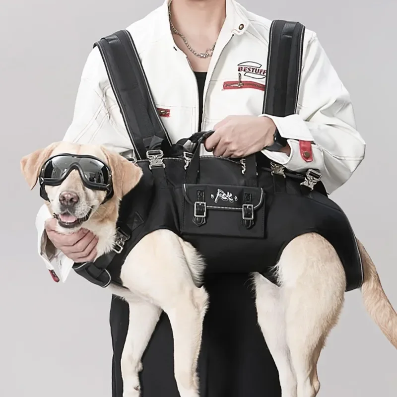 Mochila Oxford para viajes al aire libre para mascotas, bolsas portátiles con gran capacidad de soporte, cómoda transportadora para perros, suministros para mascotas, accesorios
