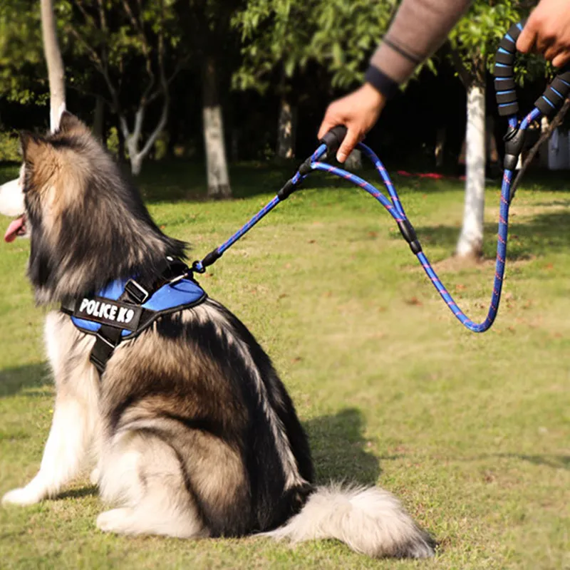 Correa reflectante para perros grandes, correa de nailon suave para caminar, producto para mascotas, doble correa para entrenamiento de perros al aire libre - imagen 2