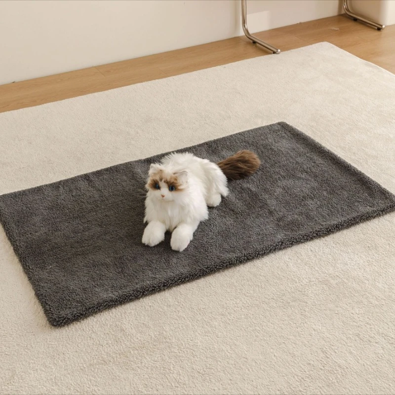 Esteras cálidas de lana para mascotas, funda protectora para sofá, perros, almohadillas suaves sólidas para nido, manta para dormir para viajes al aire libre, cachorros y gatitos, invierno - imagen 3