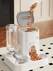Dispensador de agua automático para perros y gatos, blanco minimalista