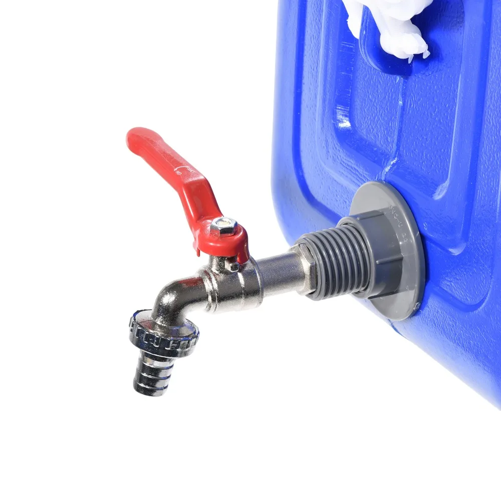 Kit de grifo de conexión rápida para tanque de agua de PVC de 1/2 "con válvula de bola giratoria de mamparo para cubo de jardín de barril de lluvia de acuario