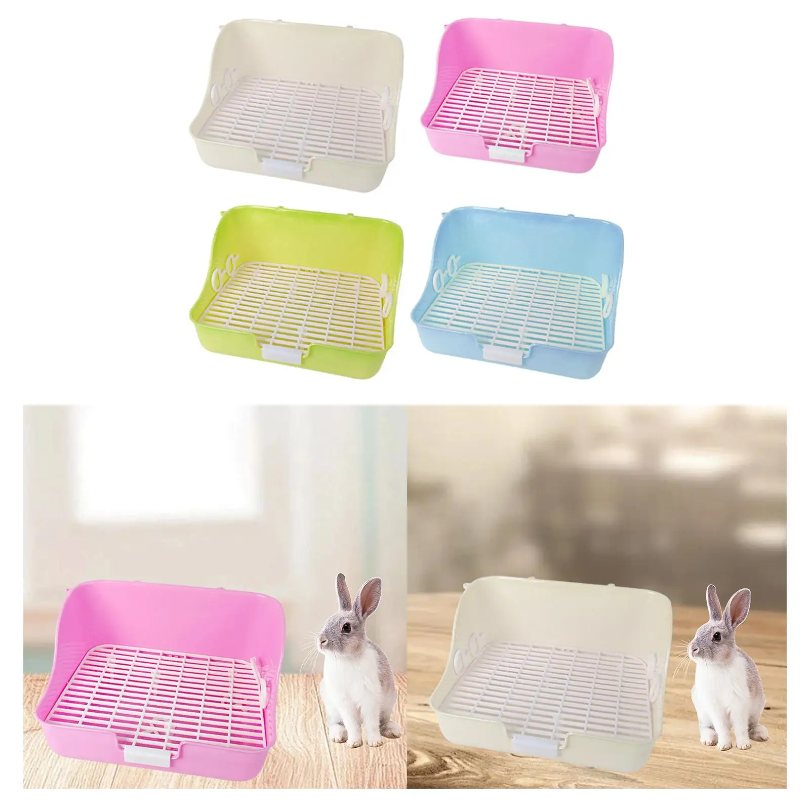 Litter Box Indoor Rectangular Cage Toilet Small Pets Bedding Litter Box for Galesaurs Chinchilla Squirrel Ferrets Hamster