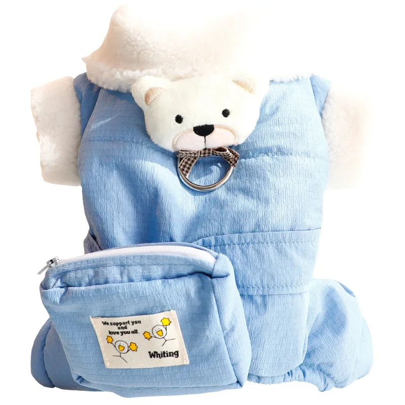 Cute Warmer Dog Clothes Pet Four Legged Cotton Coat  Winter Outfit Schnauzer Down Jacket For Small Dog - imagen 5