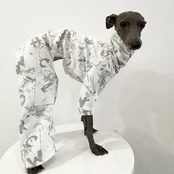 Mono cuello alto para perro Italian Greyhound estampado letras blancas