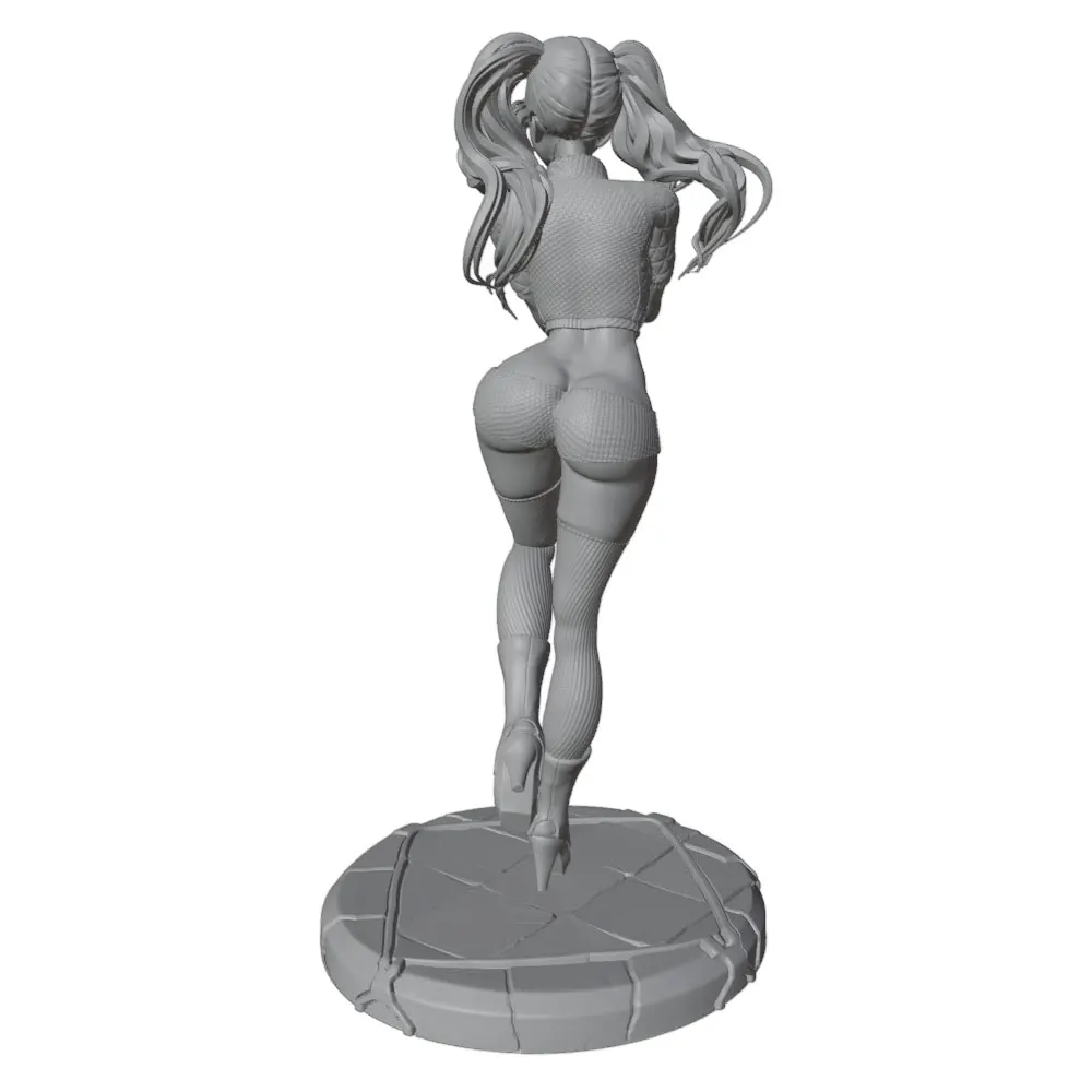 Figura decorativa anime 3D impresa en gris, sin montar ni pintar - imagen 3