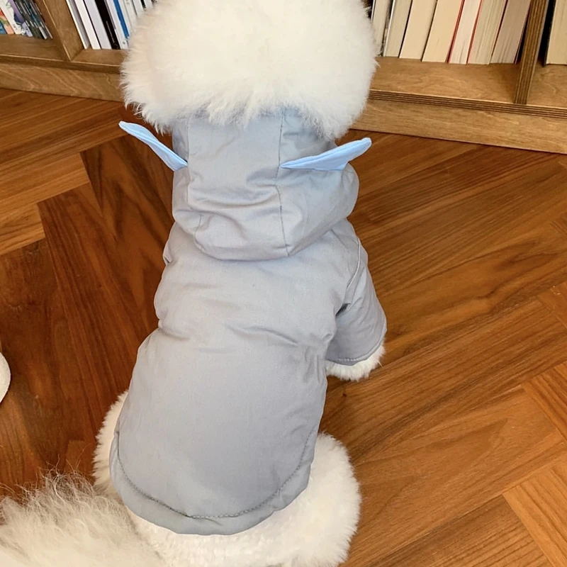 Ropa bonita para perros Ins, abrigo cálido de algodón para perros, chaqueta de lunares, ropa de invierno para perros pequeños, cachorros, ropa de Navidad para perros - imagen 4