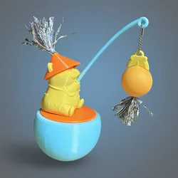 Juguetes interactivos para gatos: varita plumas y pelota con rascador