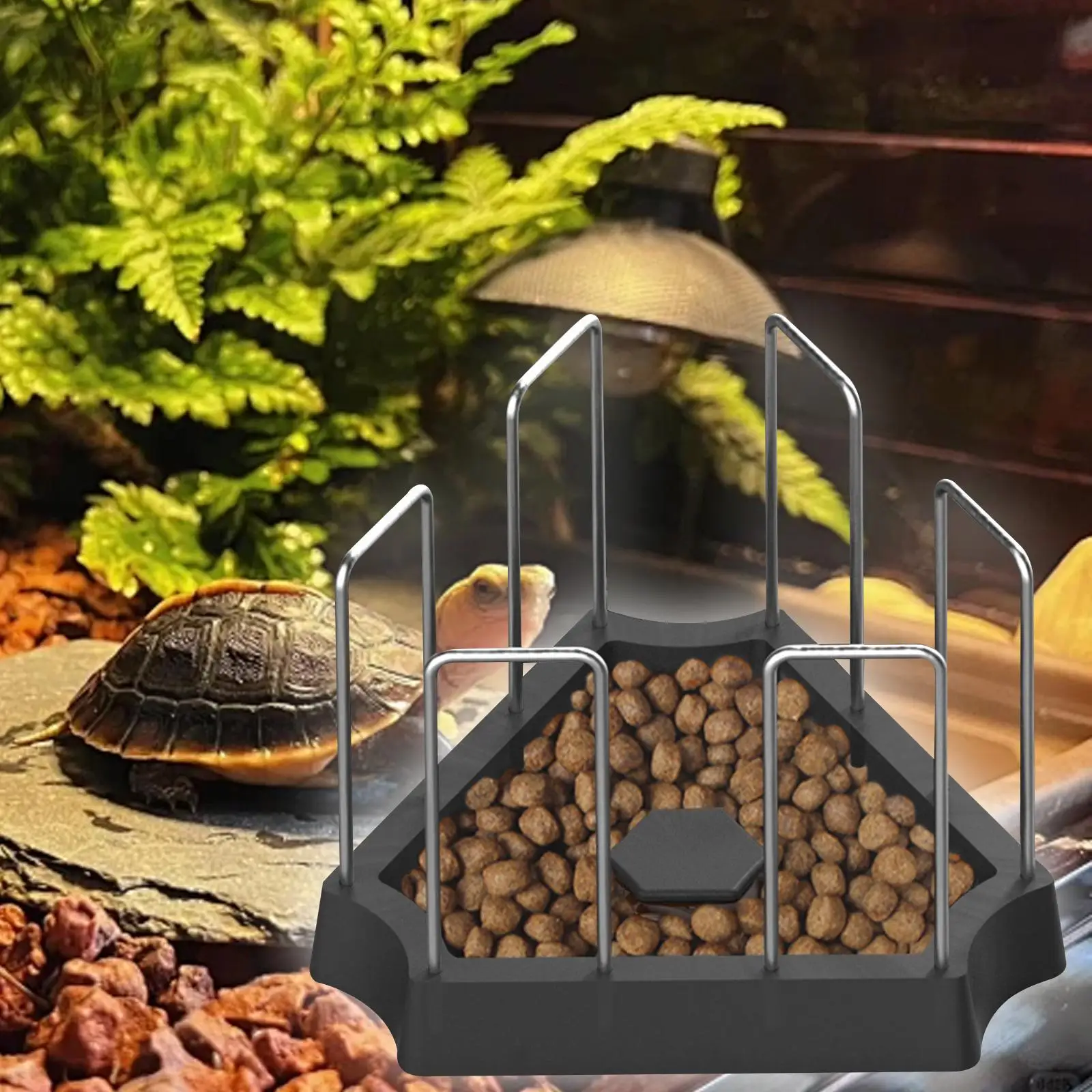 Tortoise Feeding Dish Terrarium Bowl Turtle Food Bowl Water Dish Drinking Tray for Semi Aquatic Bearded Dragon Crawl Pet