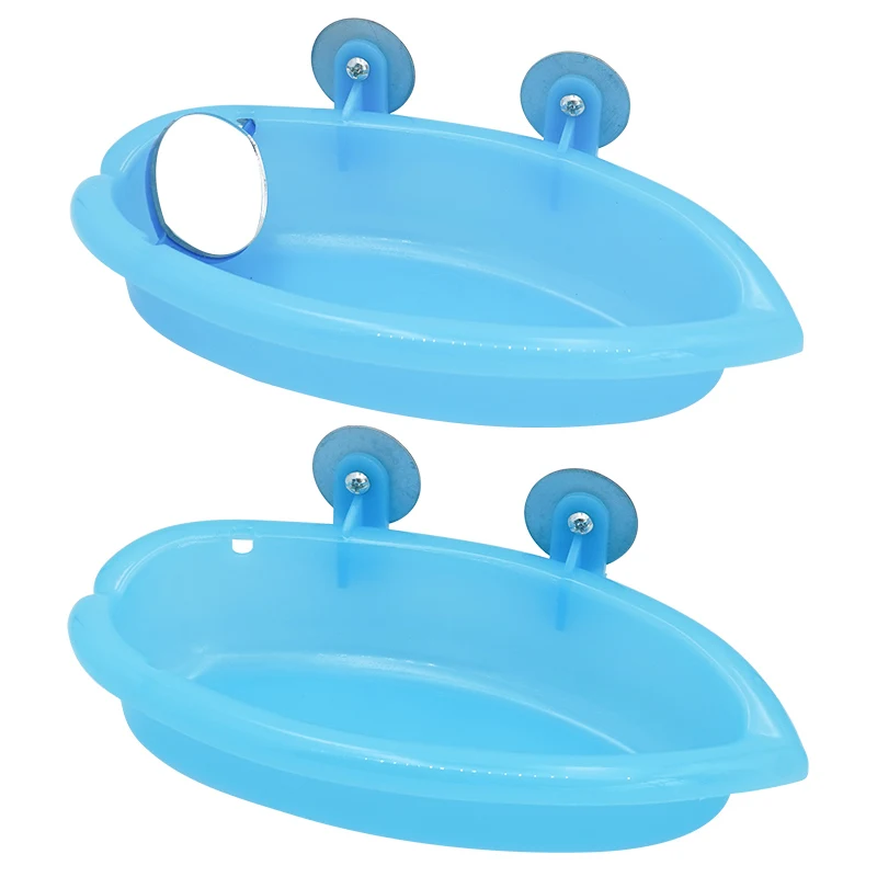 Bañera de agua para loros y pájaros, 1 Uds., con espejo para jaula para loros, cuenco colgante, loro, periquito, baño de pájaros + espejo - imagen 3