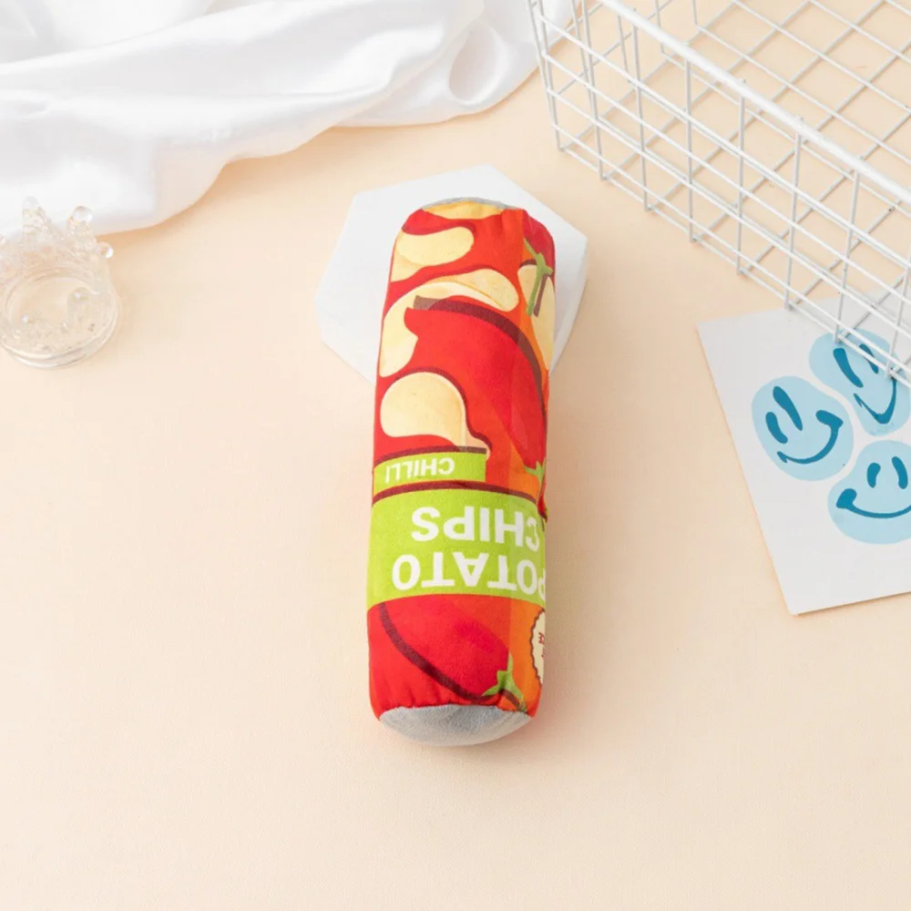 Juguete de peluche para gatos con patatas fritas de dos colores, con hierba gatera y bola de papel arrugada, suministros interactivos esenciales para mascotas - imagen 3