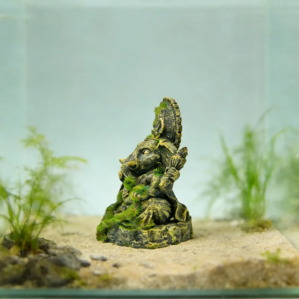 Figuras decorativas para acuario Buda y Ganesha en resina artesanal - imagen 2