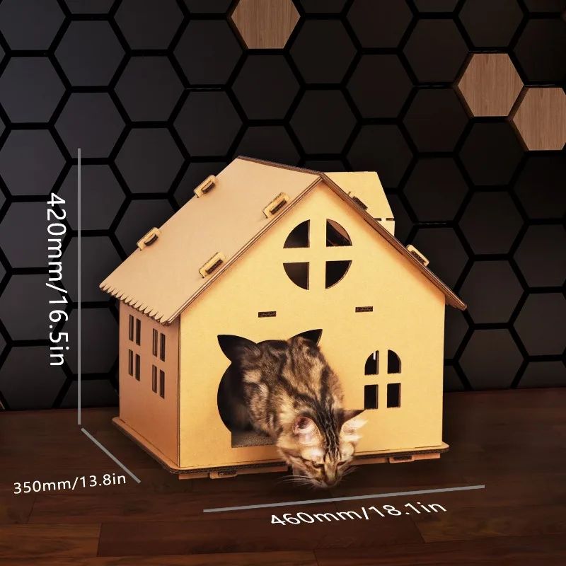 Casa para gatos cálida con cúpula, Villa semicerrada, arena para gatos para interiores y exteriores, productos para mascotas, suministros, muebles, accesorios, casa para raspar gatos - imagen 2