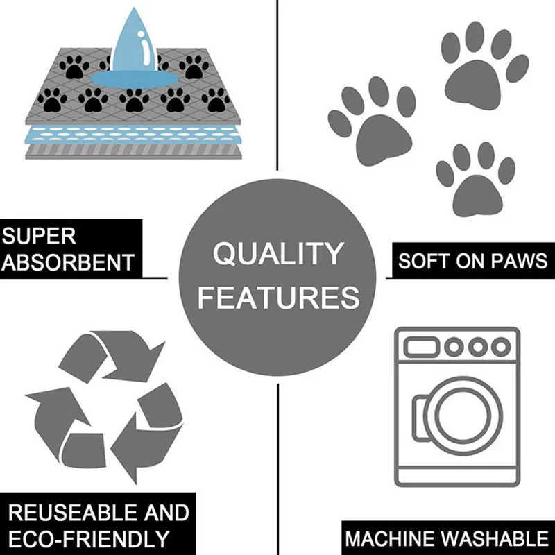Almohadillas impermeables para perros y gatos, almohadillas urinarias de entrenamiento con diseño antideslizante, alfombrilla para pañales, cama para perros, accesorios para mascotas - imagen 5