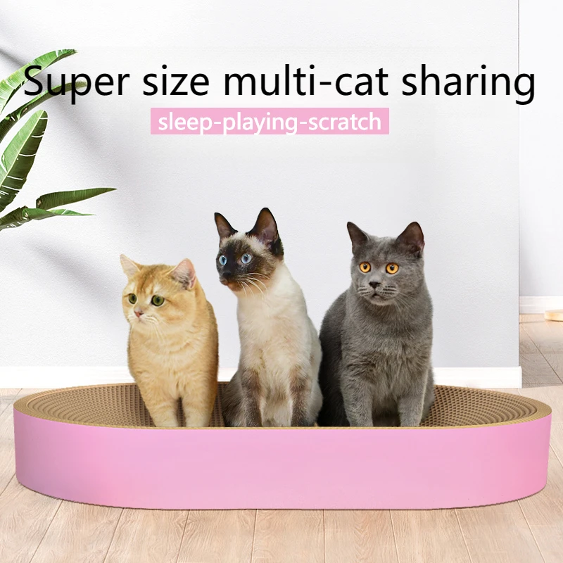 Rascador grande de cartón corrugado para gatos, cama rascadora para gatos, almohadilla para rascar, estera para dormir para gatitos