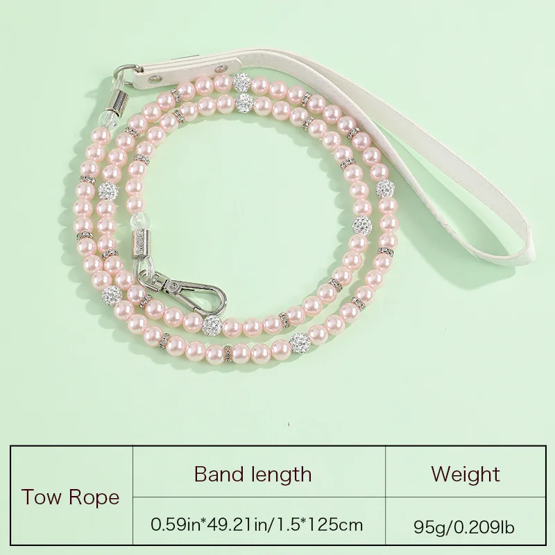 Conjunto de Collar y correa para perro y gato, accesorios para mascotas, Collar de PU y perlas para perros, suministros para mascotas, suministros para gatos - imagen 2