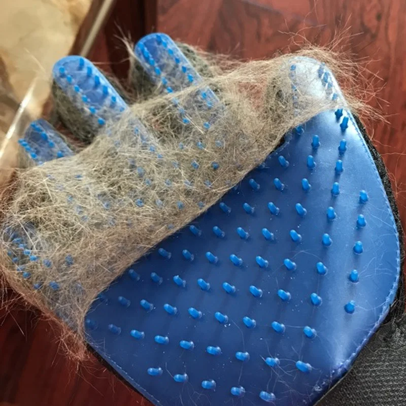 Guantes de goma para quitar el pelo de gato, limpieza de belleza para mascotas, masaje efectivo, peines para perros, cepillo flotante, 6 colores, 1 ud. - imagen 3