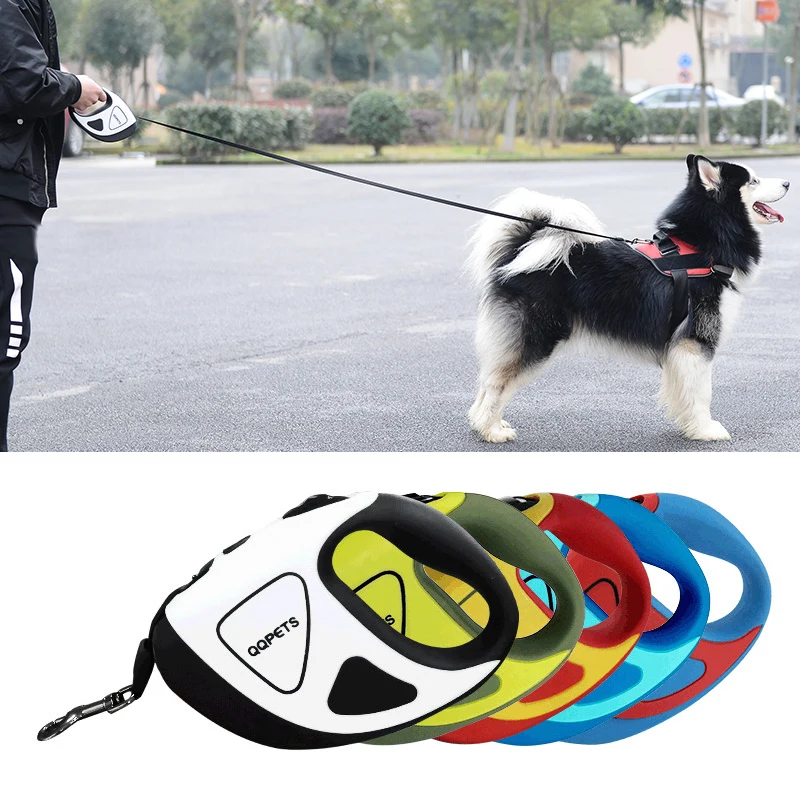 Correa LED para perros grandes de 5M de largo, correas retráctiles automáticas para mascotas pequeñas, medianas y grandes, accesorios para perros Doberman de Alaska