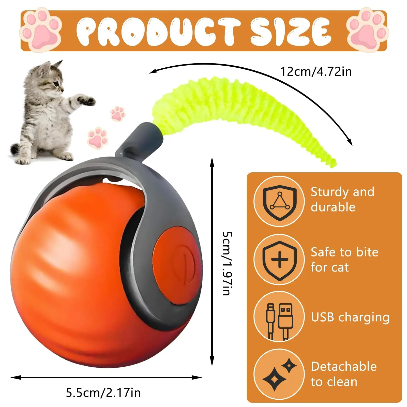 Juguete interactivo para gatos con bola y velocidad ajustable - imagen 2
