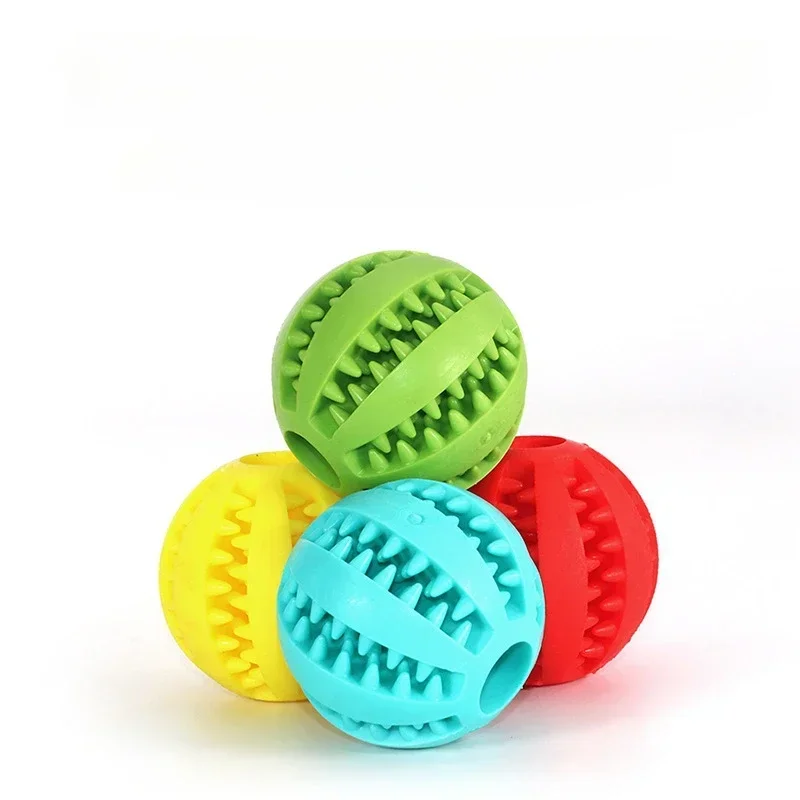 Bolas de goma interactivas para perros pequeños y grandes, juguetes para masticar, limpieza de dientes, bola Indestructible, 5cm - imagen 5