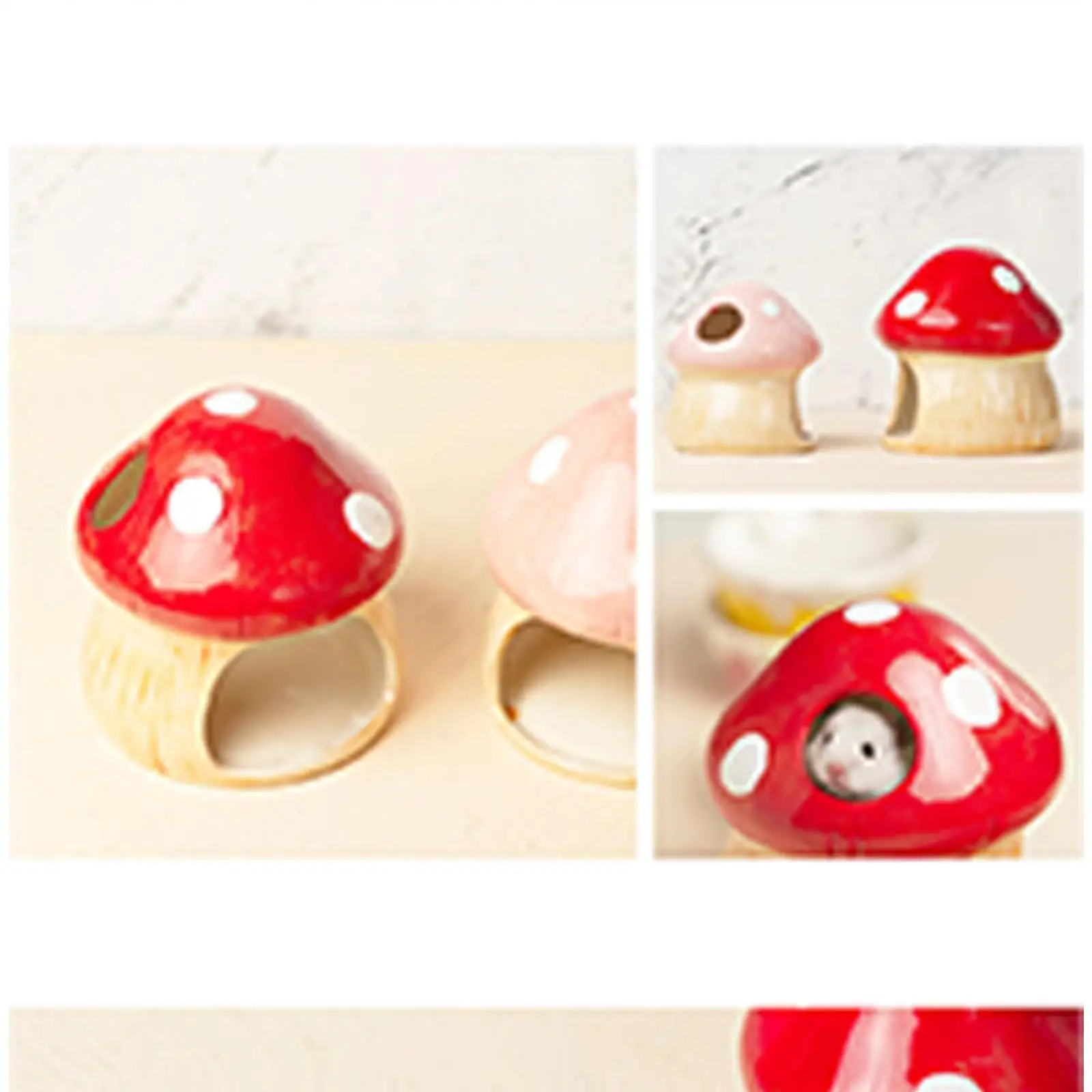 Mushroom Hamster Hideout Cute Guinea Pig House for Chinchilla Rat Guinea Pig