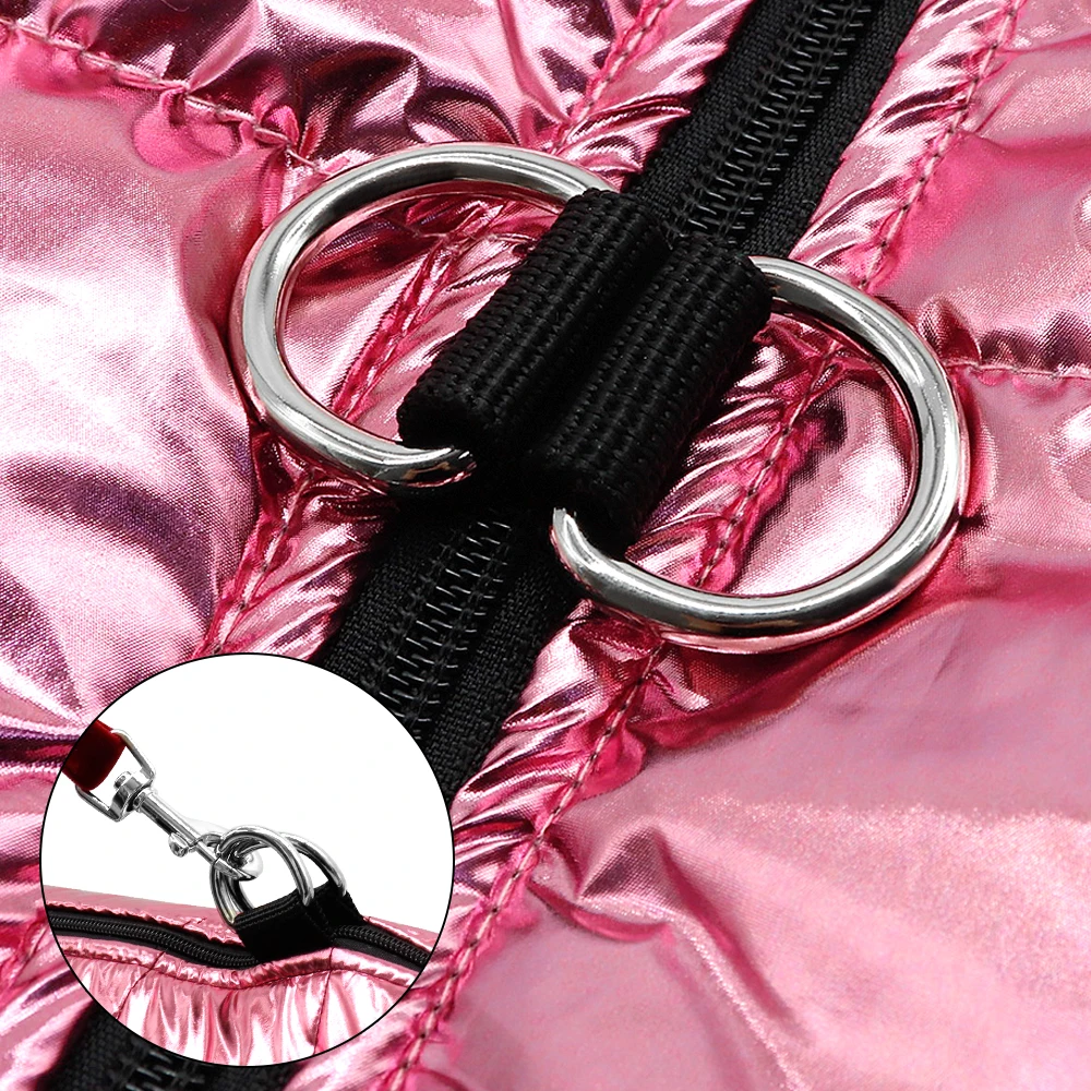 Ropa cálida de invierno para perros, chaleco impermeable para perros, chaqueta de Bulldog Francés, ropa reflectante para mascotas con arnés para perros pequeños y medianos - imagen 4