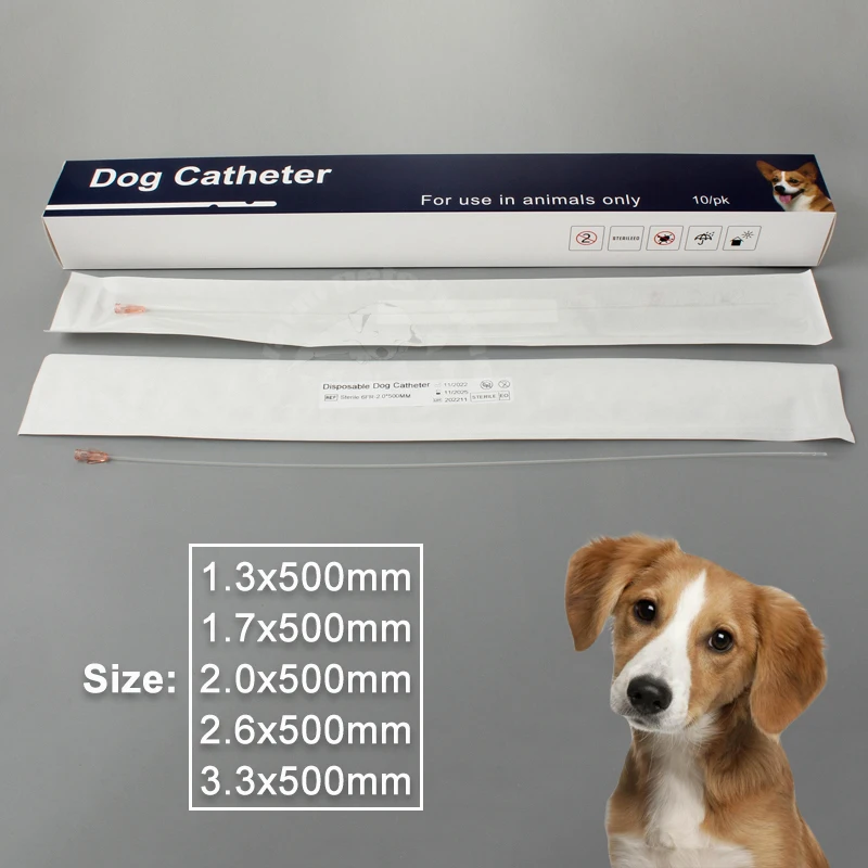 Catéteres para perros Catéter urinario canino estéril Catéter de piedra uretral estéril 50 cm Consumibles veterinarios abiertos lateralmente