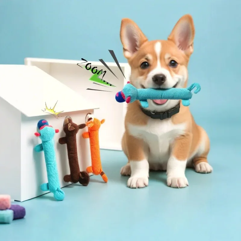 Juguete divertido para perros, juguete de peluche con sonido resistente a mordeduras, León, Lobo, elefante, mascota de dibujos animados, juguete para perros chillón para perros pequeños y medianos - imagen 2