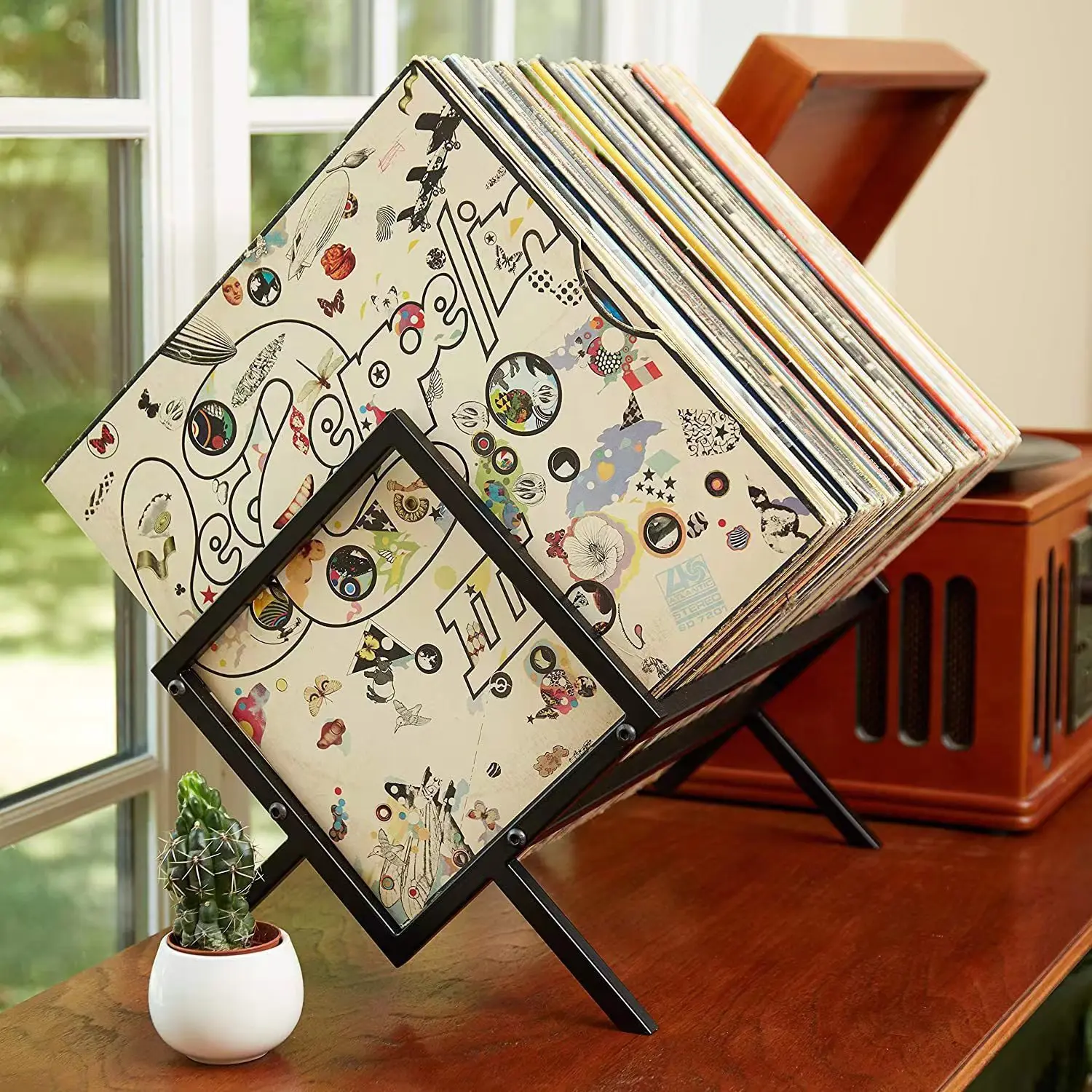Soporte organizador para vinilos, CDs y revistas del hogar - imagen 4