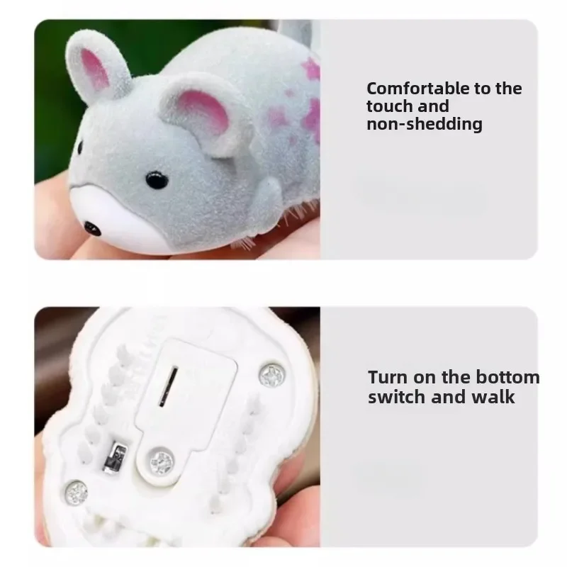 Juguete electrónico para gatos, ratón de simulación interactivo, ratones móviles automáticos, ratón vibratorio para gatos, juguete para ejercicio en interiores para gatitos, juguete para mascotas - imagen 5