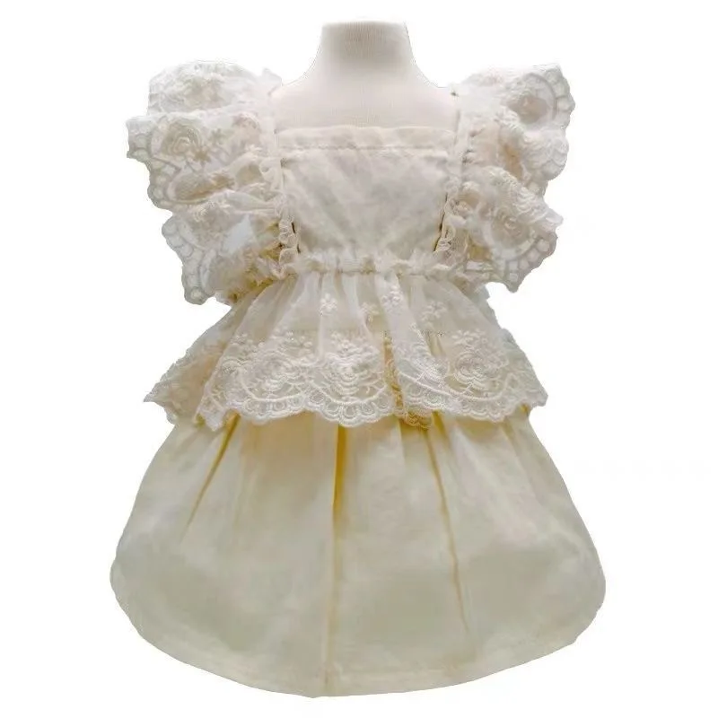 Vestido de encaje para mascotas, primavera y otoño, chaleco de encaje de peluche para perros pequeños, vestidos finos para perros y gatos, ropa para cachorros pequeños - imagen 5