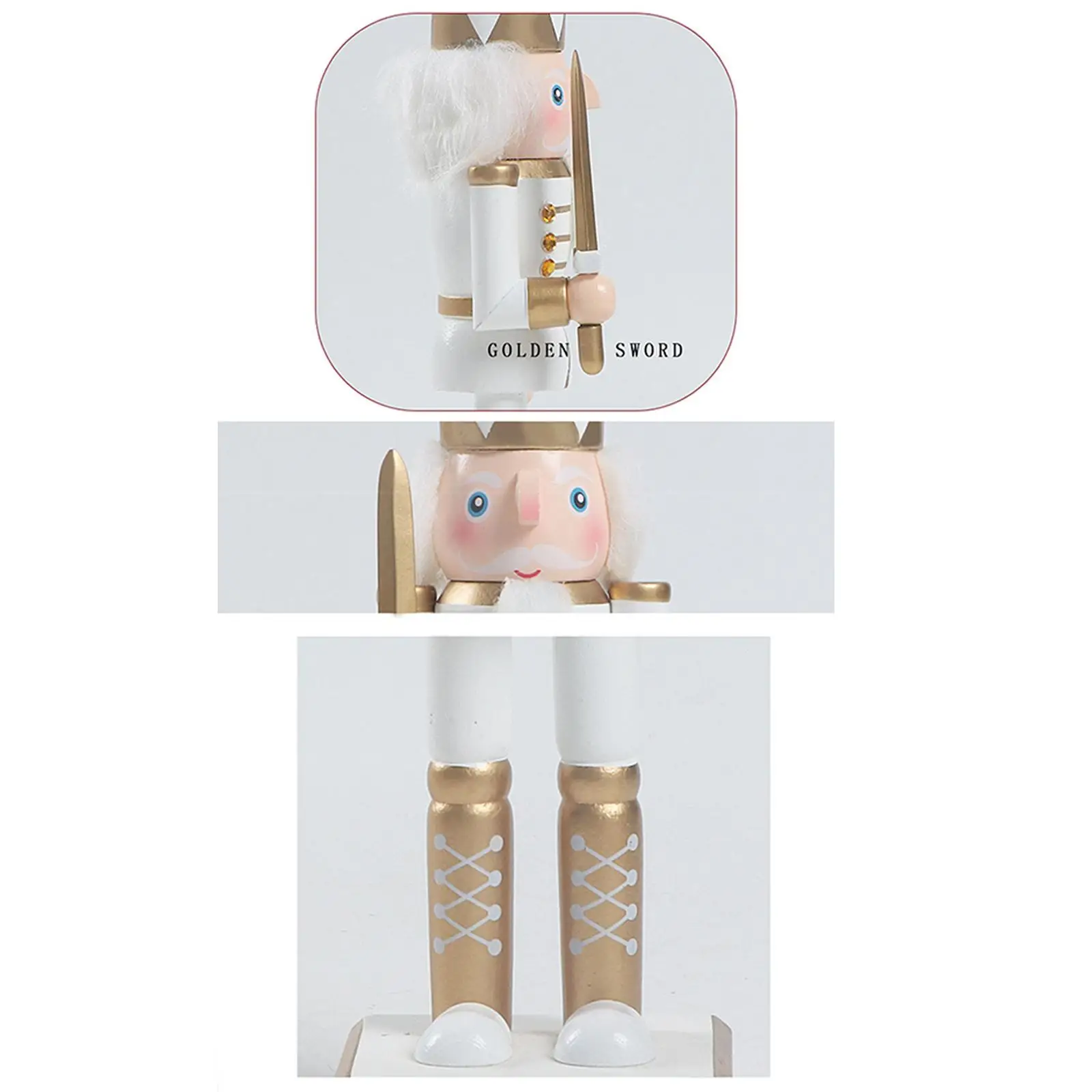 Adorno de estatuilla de Cascanueces, decoración navideña tradicional independiente para mantel, chimenea, oficina festiva - imagen 3