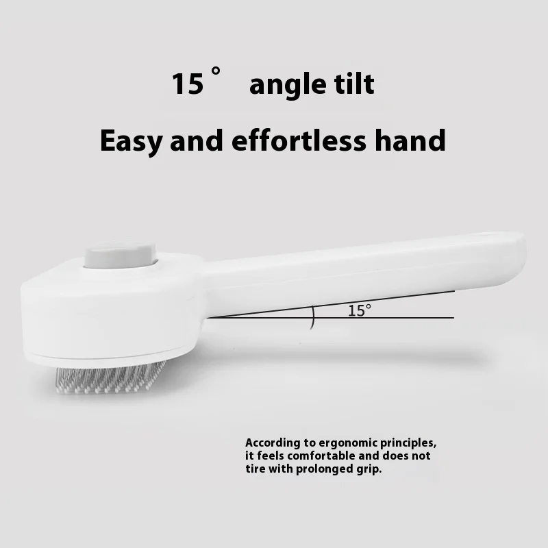 Cepillo profesional de acero inoxidable para el cuidado de mascotas, herramienta de masaje y deshedding 2 en 1 para gatos y perros con agarre cómodo - imagen 3