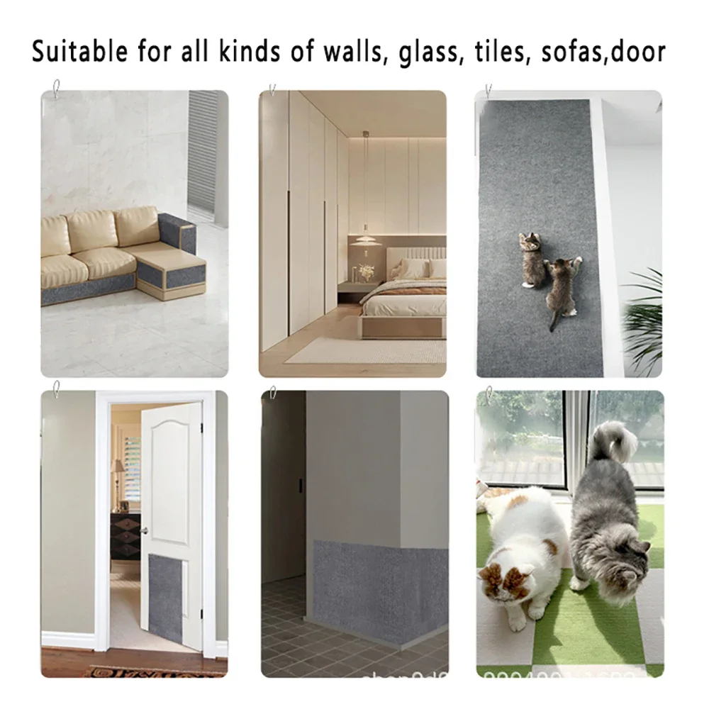 Alfombra rascadora autoadhesiva para gatos, Protector de muebles recortable para sofá, pared, esquina, bricolaje, alfombra rascadora para gatos con adhesivo - imagen 4