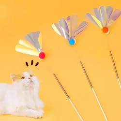 Juguete interactivo con plumas, muelle y campana para gatos