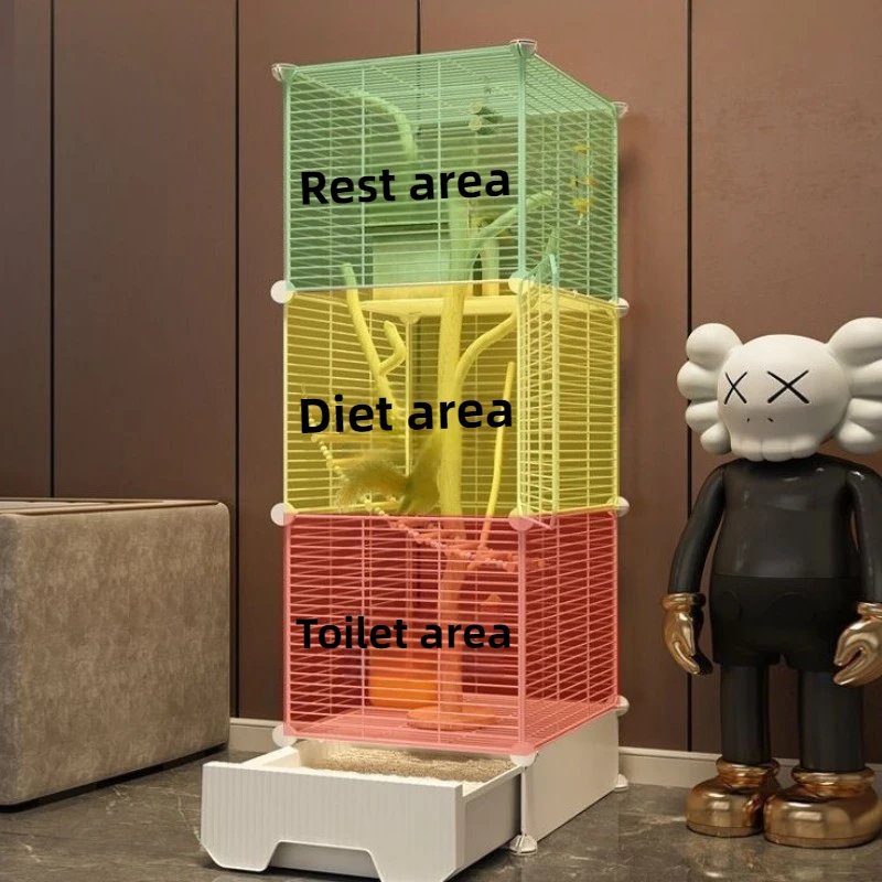 Jaula grande para ardilla, cajón, jaulas para ardilla, accesorios para escondite de animales pequeños, casas para hámster, ratas y pájaros, habitats, suministros de productos para mascotas - imagen 2