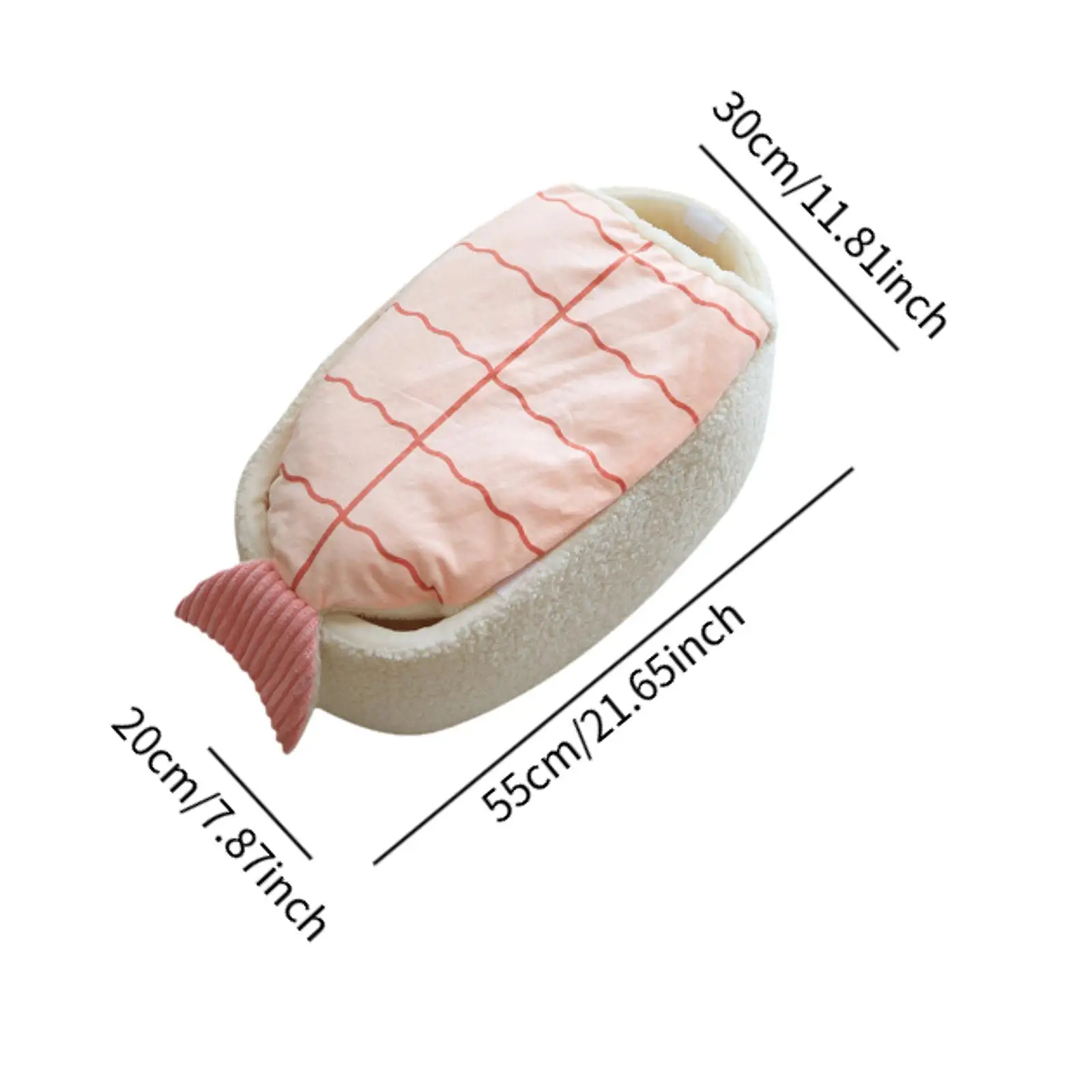 Sushi Shaped Cat Bed Cave Cartoon Soft Washable Kitten Bed Cat House for Puppy Small Cats and Breeds Indoor Cats Pet Supplies
