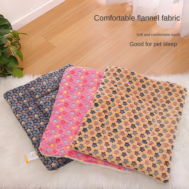Alfombrilla de franela para mascotas, cama gruesa para perros y gatos, manta para cachorros y gatitos, alfombra para perros pequeños y grandes - imagen 5