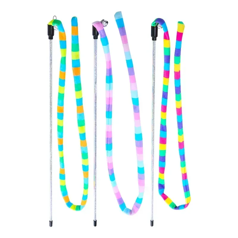Juguetes para gatos con rayas multicolores, divertido palo para gatos con campana, juego interactivo, suministros para mascotas, juguetes interactivos para gatos - imagen 5