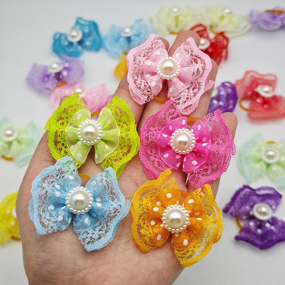 Set de 20 accesorios para adornar a tu perro – Lazos y bandas elásticas para cachorros - imagen 2