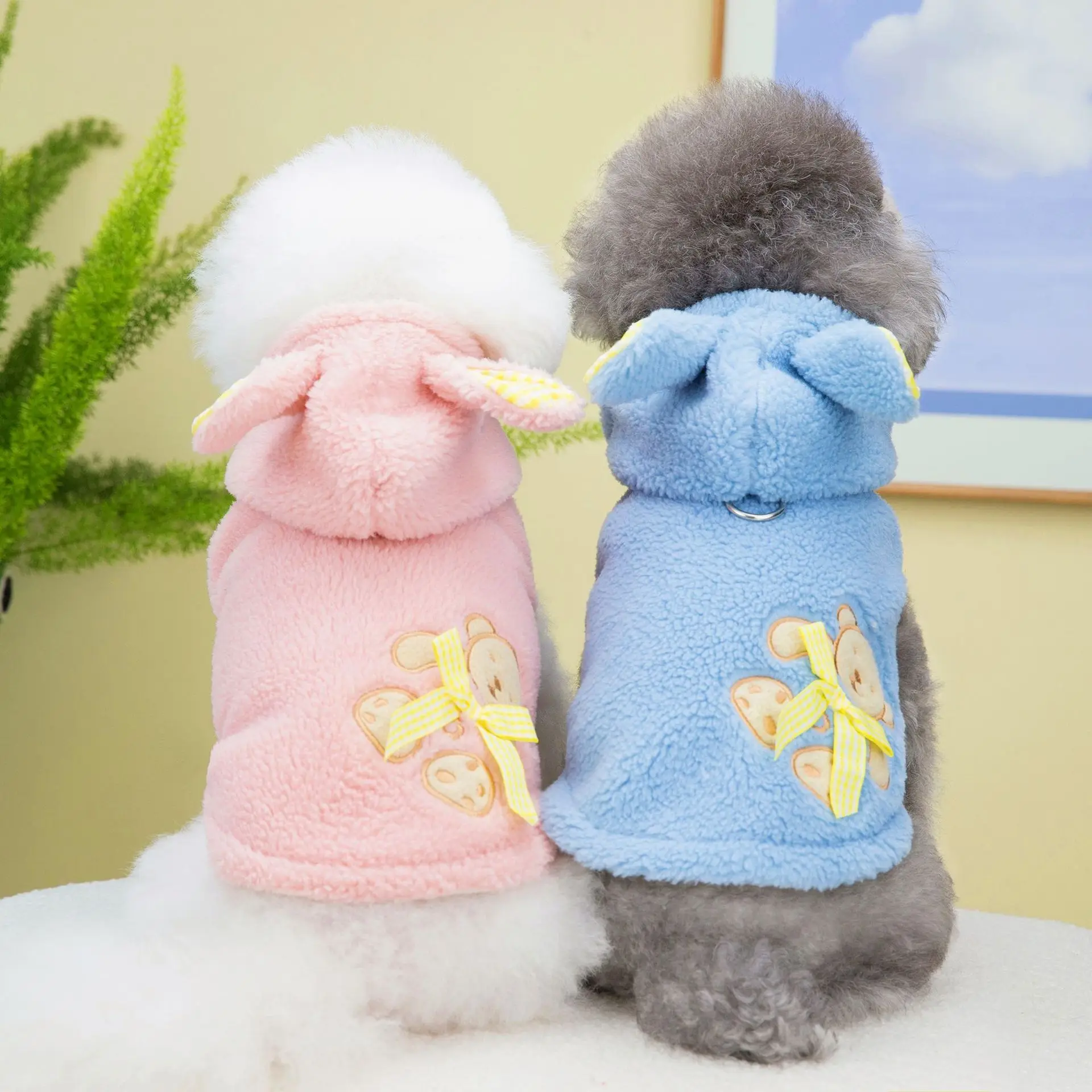 Ropa de otoño e invierno para perros de peluche, pijamas de felpa, gato de peluche, corbata de invierno para mascotas, chaleco de oso de peluche, ropa para perros pequeños