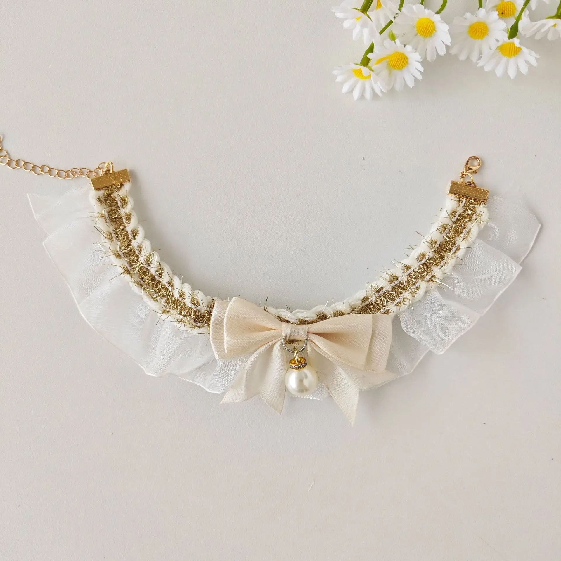 Collar para gato, toalla para perro, decoración, babero para mascota, Collar, pajarita de encaje, bufanda, lazo para el cuello, accesorios para cachorros, suministros para mascotas - imagen 4