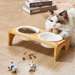 Comedero y bebedero elevado para gatos y perros cuencos cerámicos