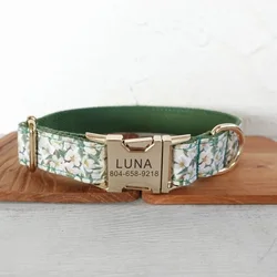 Collar personalizado con nombre para perro – Jazmín blanco