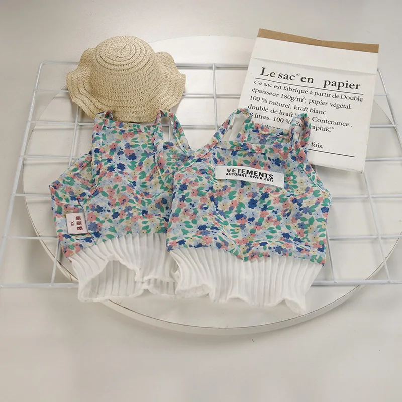 Chaleco de encaje Floral para mascotas Ins, ropa de primavera y verano para gatos, ropa de verano para perros pequeños con leche, ropa para cachorros, chaleco para perros, camisa para perros - imagen 3